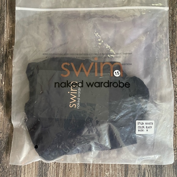 Naked Wardrobe swim, black one piece, NWT, size small - Picture 7 of 9
